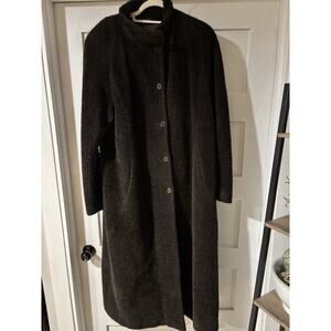VTG Steve By Searle Long Womens Coat Suri Alpaca And Wool S 14 Chocolate Brown